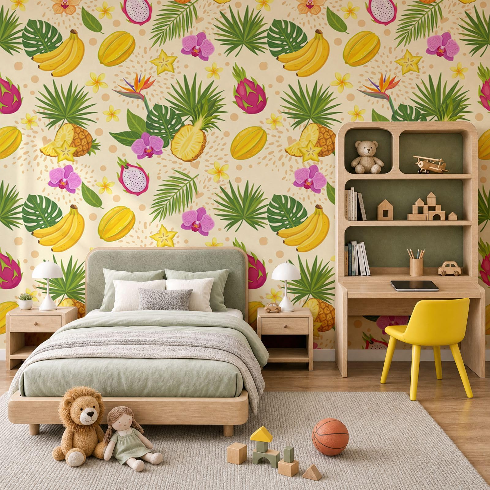 Papier Peint Panoramique Soie Tropical pour Rénover un Mur Terne facilement