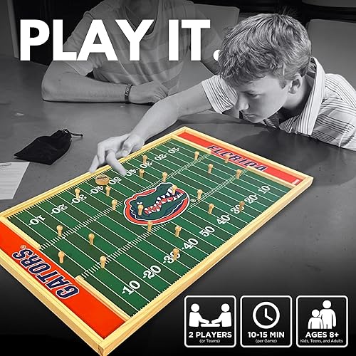 Miniatura 3 de Juego de fiesta y decoración deportiva 2 en 1 con licencia oficial de Florida Gators - Juego de fútbol de mesa de madera hecho a mano para 2