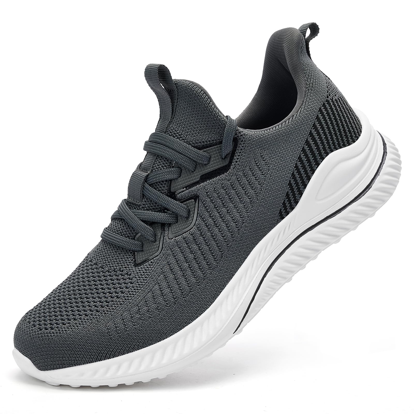 Slow Man Mens Walking Sneakers Wide Width Slip on Tennis Shoes,Lightweight Breathable Running Shoes,Ideal for Athletic Workout Gym Jogging and Casual
