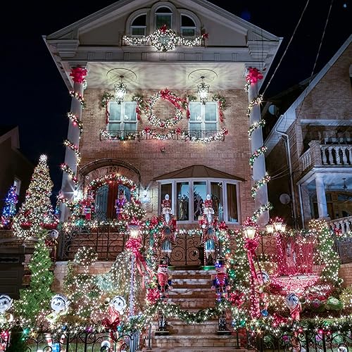 Miniatura 5 de iShabao Luces decorativas de Navidad para interiores y exteriores, 500 luces LED de 181 pies, 8 modos, impermeable, enchufable, cable verde,