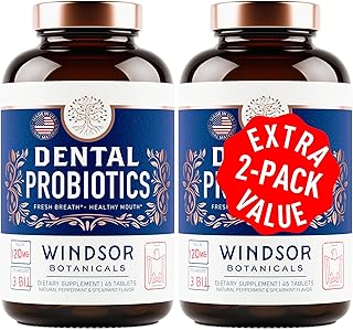 Oral Probiotics for Teeth and Gums - 3BN CFU Lactobacillus Salivarius, Paracasei, K12 Pro B, Inulin Dental Probiotics for Bad Breath Treatment, Gum Health - 90 Best Breath Oral Probiotic Mint Tablets