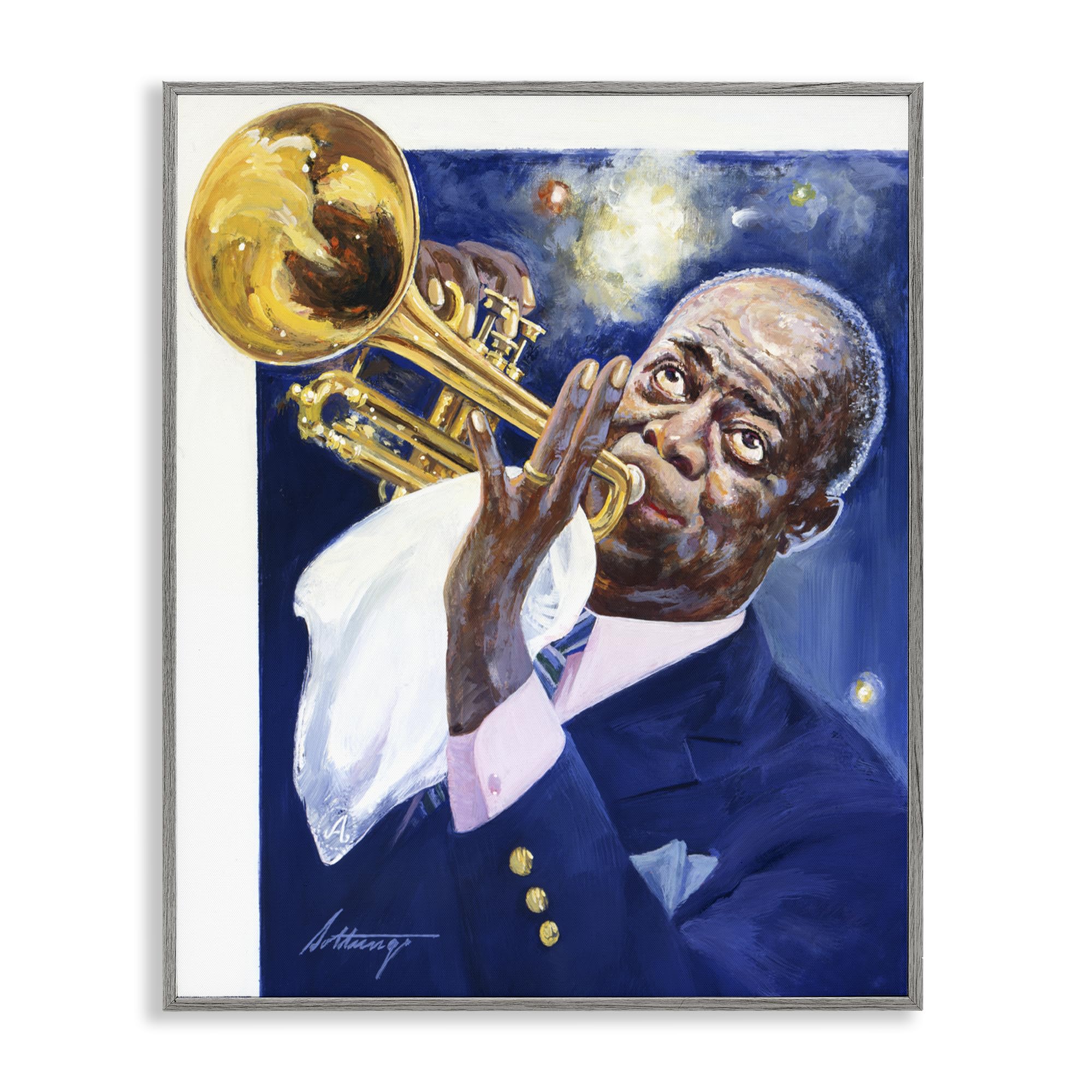 'Louis Armstrong Portrait'| Framed Giclee Art