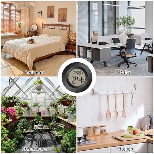 Miniatura 6 de Mini higrómetro para interiores y exteriores, medidor de humedad, monitor digital LCD de temperatura y humedad, medidor de humedad para invernadero,