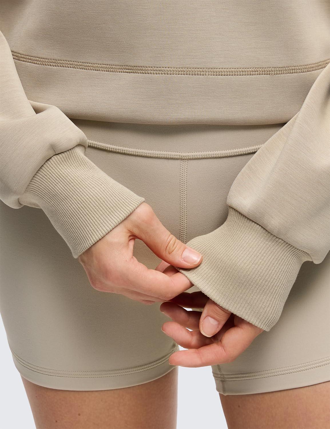 CRZ YOGA SoftAura Cropped Hoodies for Women - Long Sleeve Pullover Basic Workout Casual Hooded Sweatshirts - Image 4