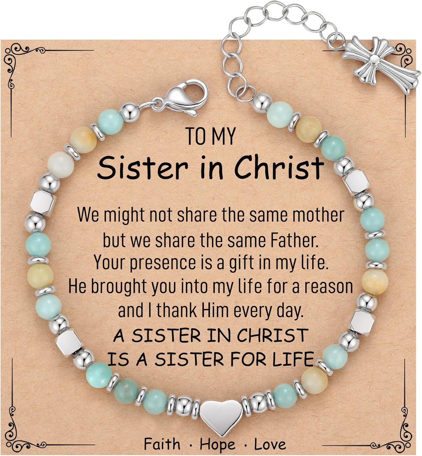 TONY & SANDY Christian Gifts for Women, Religious Cross Bracelet Jewelry, Easter Basket Stuffers for Teens Kids Adults, Faith Confirmation Baptism Christmas Birthday Gifts for Women