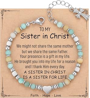 TONY & SANDY Christian Gifts for Women, Religious Cross Bracelet Jewelry, Easter Basket Stuffers for Teens Kids Adults, Faith Confirmation Baptism Christmas Birthday Gifts for Women