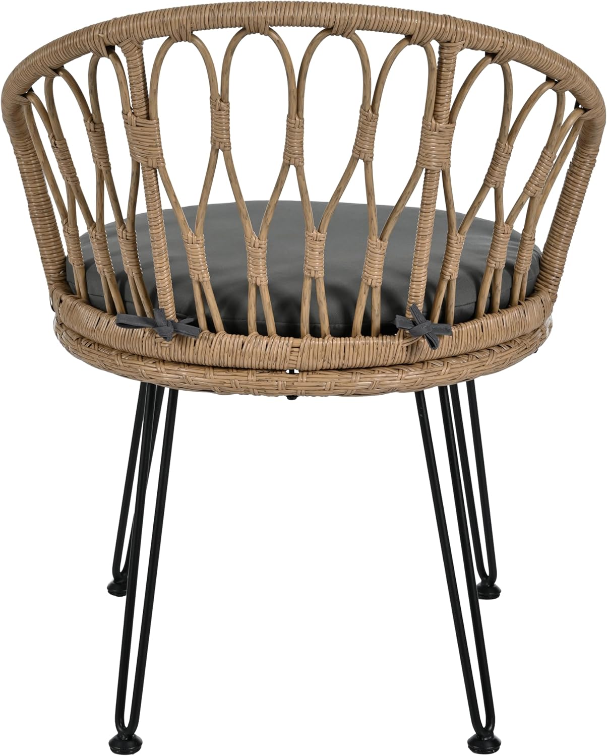 Patio Furniture Set with Small Outdoor Table, Comfortable and Durable Rattan Chairs, Stylish Patio Bar Set w/Sillas para Balcon, Sillas para Patio Exterior, Easy Assembly (Grey)