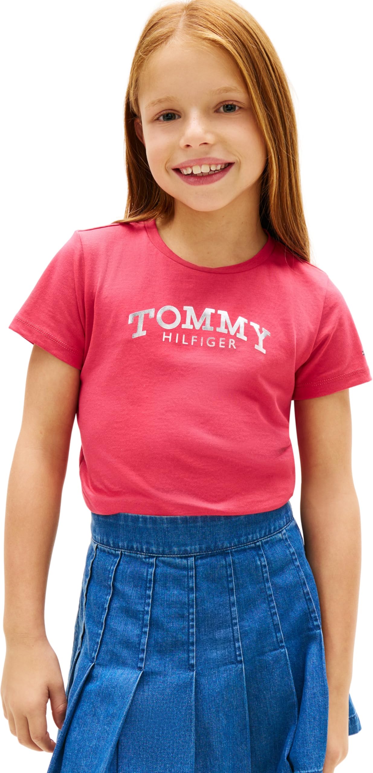 Tommy Hilfiger Tommy Foil Tee SS KG0KG08974 S/S T-Shirt, Rot (Vintage Cerise), 6 Jahre, Rot (Vintage Cerise), 6 Jahre