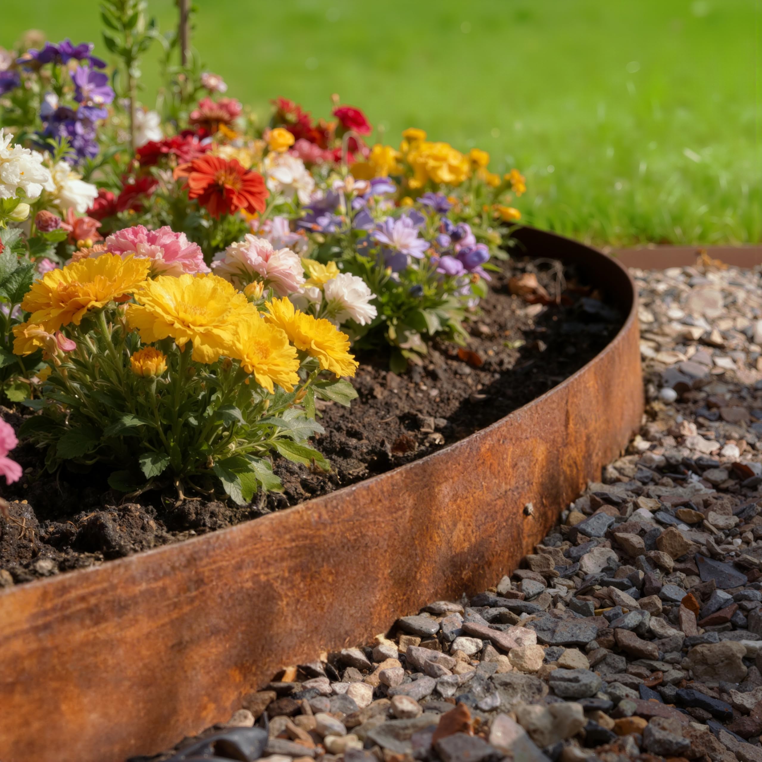 Sillar Bordura per Aiuola in Acciaio Corten 10 m – Bordatura per Giardino 140 mm – Bordo per Aiuole Flessibile in Metallo Patinato