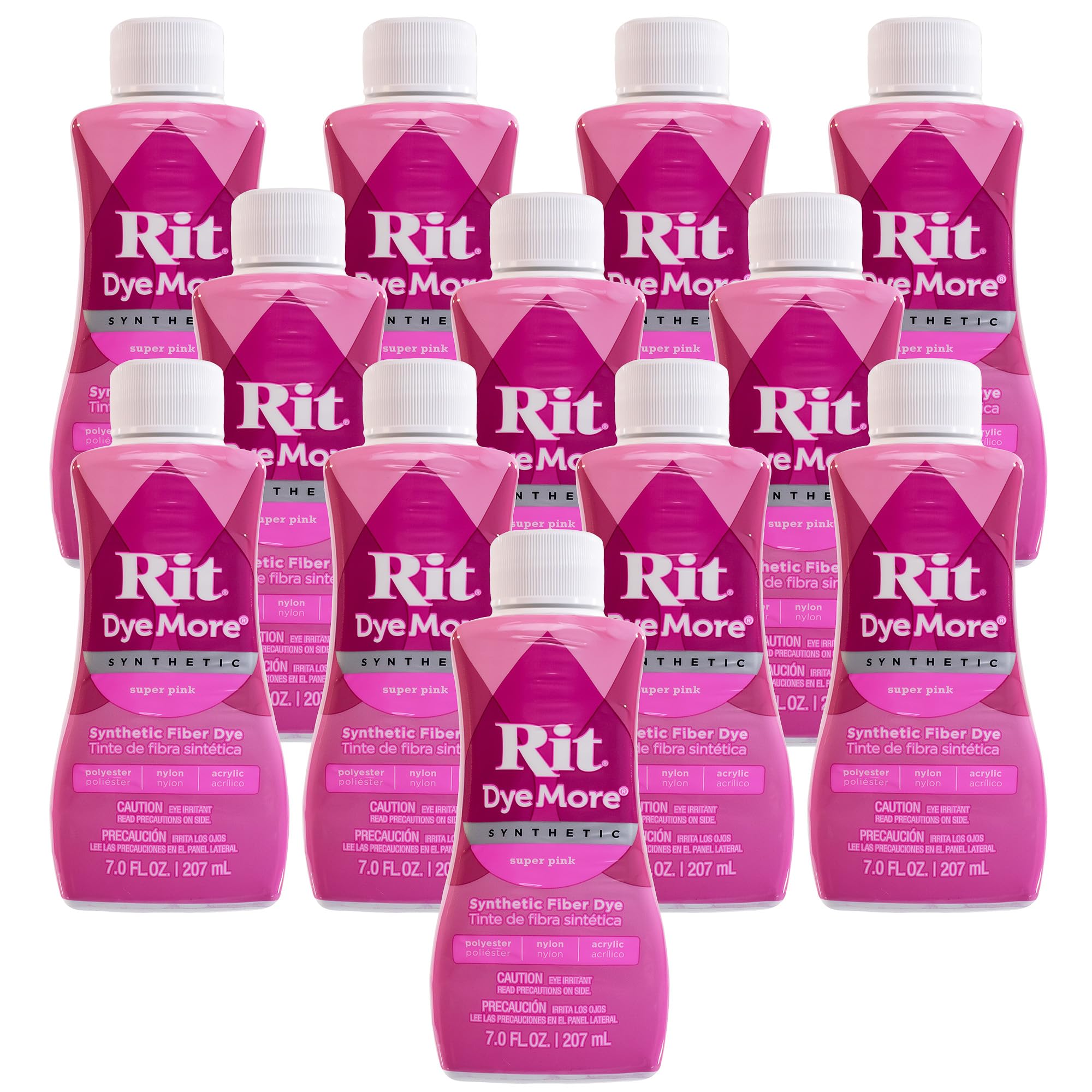 Rit DyeMore 7 Oz. Synthetic Liquid Fiber Dye for Clothing, Décor, and Crafts – Super Pink (12 Pack)