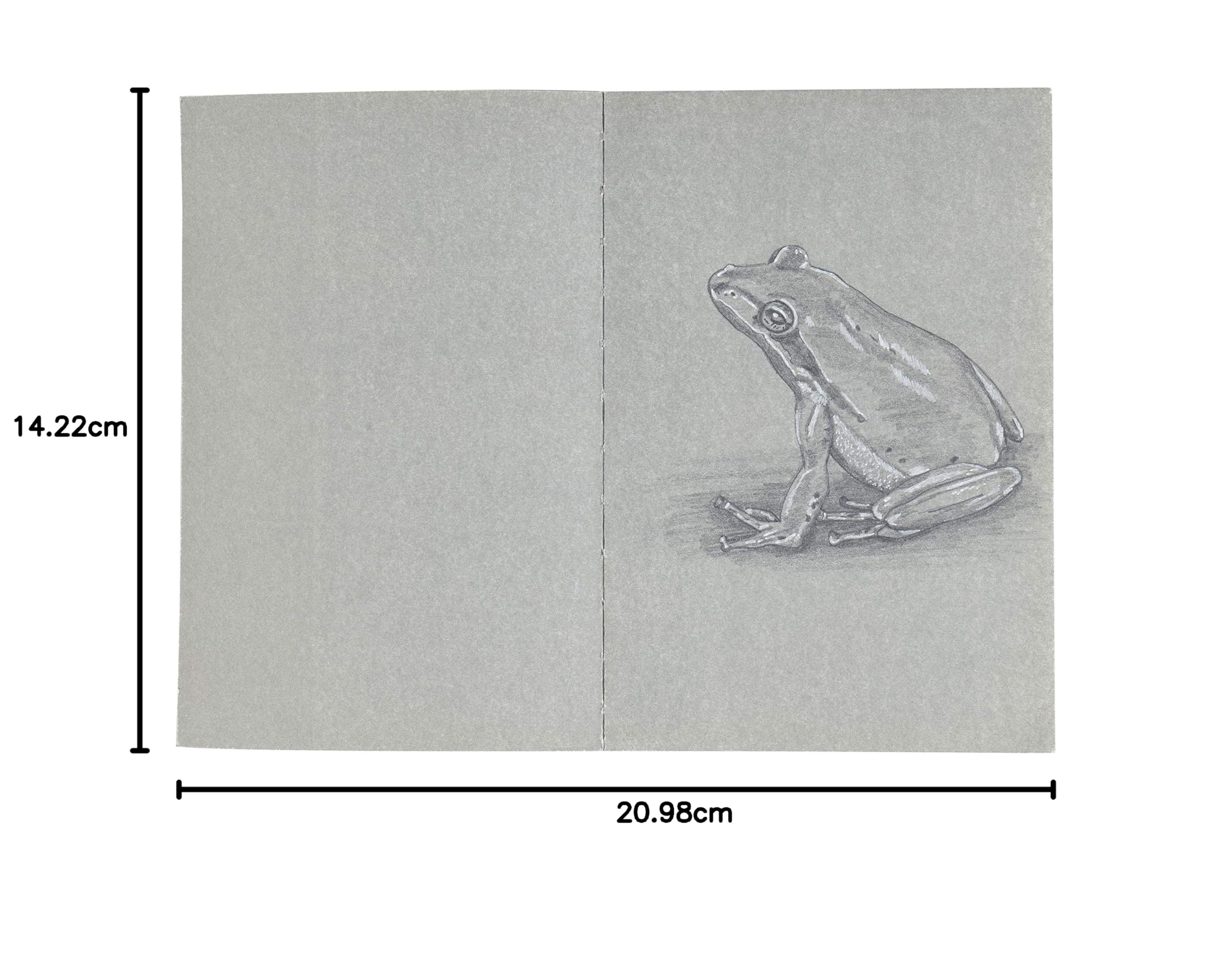 SoHo Urban - Bloc de dibujo para artistas, encuadernación abierta, tapa dura, 120 hojas, encuadernación plana para escribir, boceto, dibujo, medios secos – 14,2 x 21 cm, 60 libras/100 g/m² (gris)