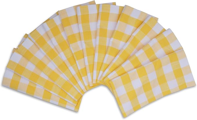 Servilletas de Algodón Buffalo Plaid Pack de 12 - 50x50 cm - Amarillo miniatura 2