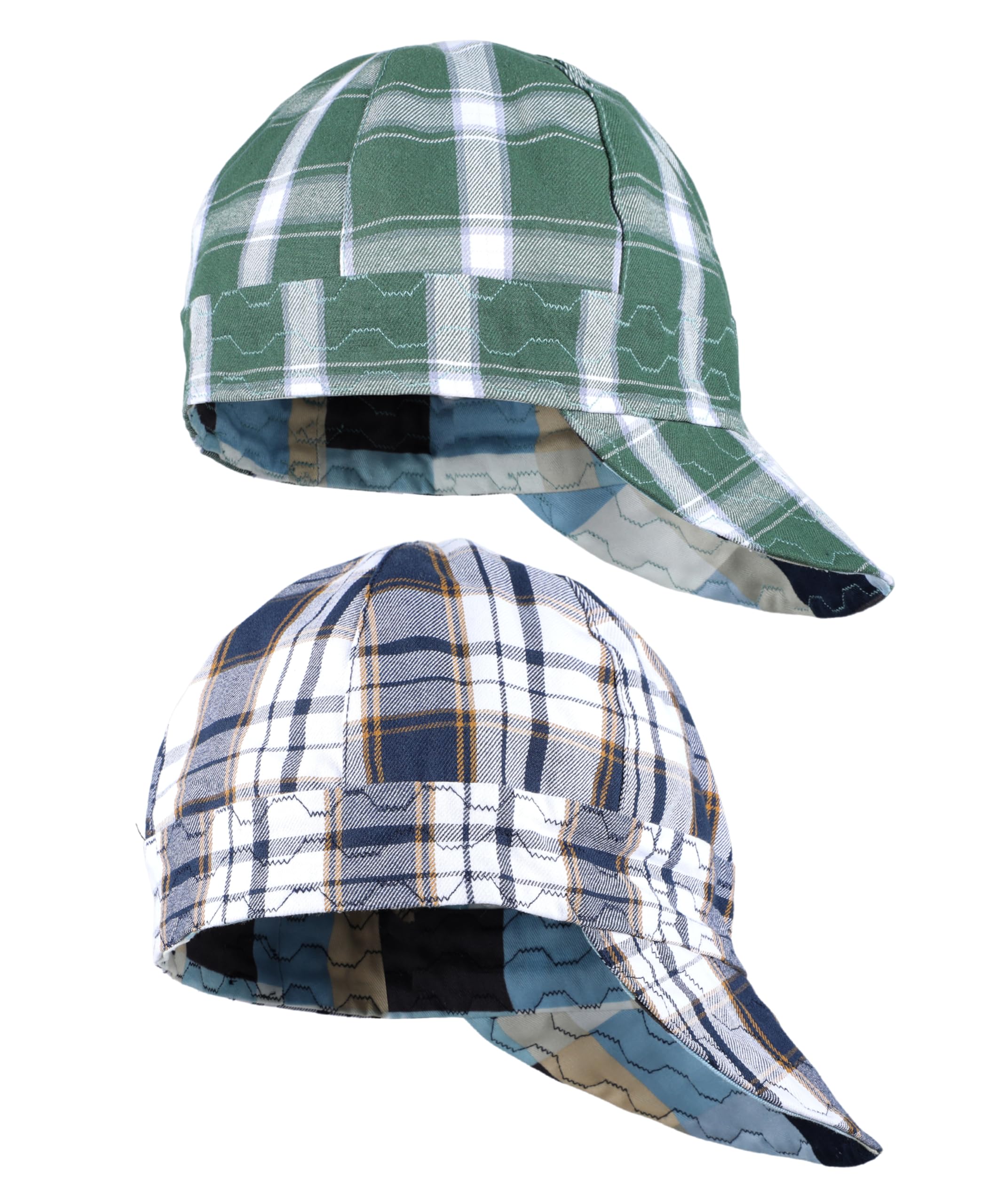 BOCOMAL Welding Cap Flame Resistant CAT2 Midweight Printed 6 Pannel Welder Caps-2 Pack