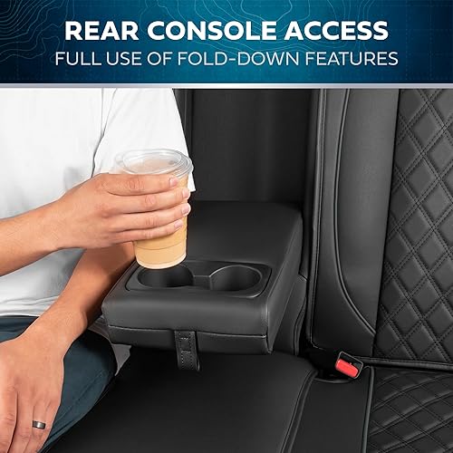 Miniatura 6 de Prestige - Juego completo de fundas de asiento de piel sintética, ajuste semiuniversal para automóviles, camiones y SUV, fundas de asiento delantero