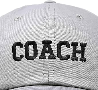 DALIX Coach Embroidered Sports League Baseball Cap Adjustable Dad Hat Mens