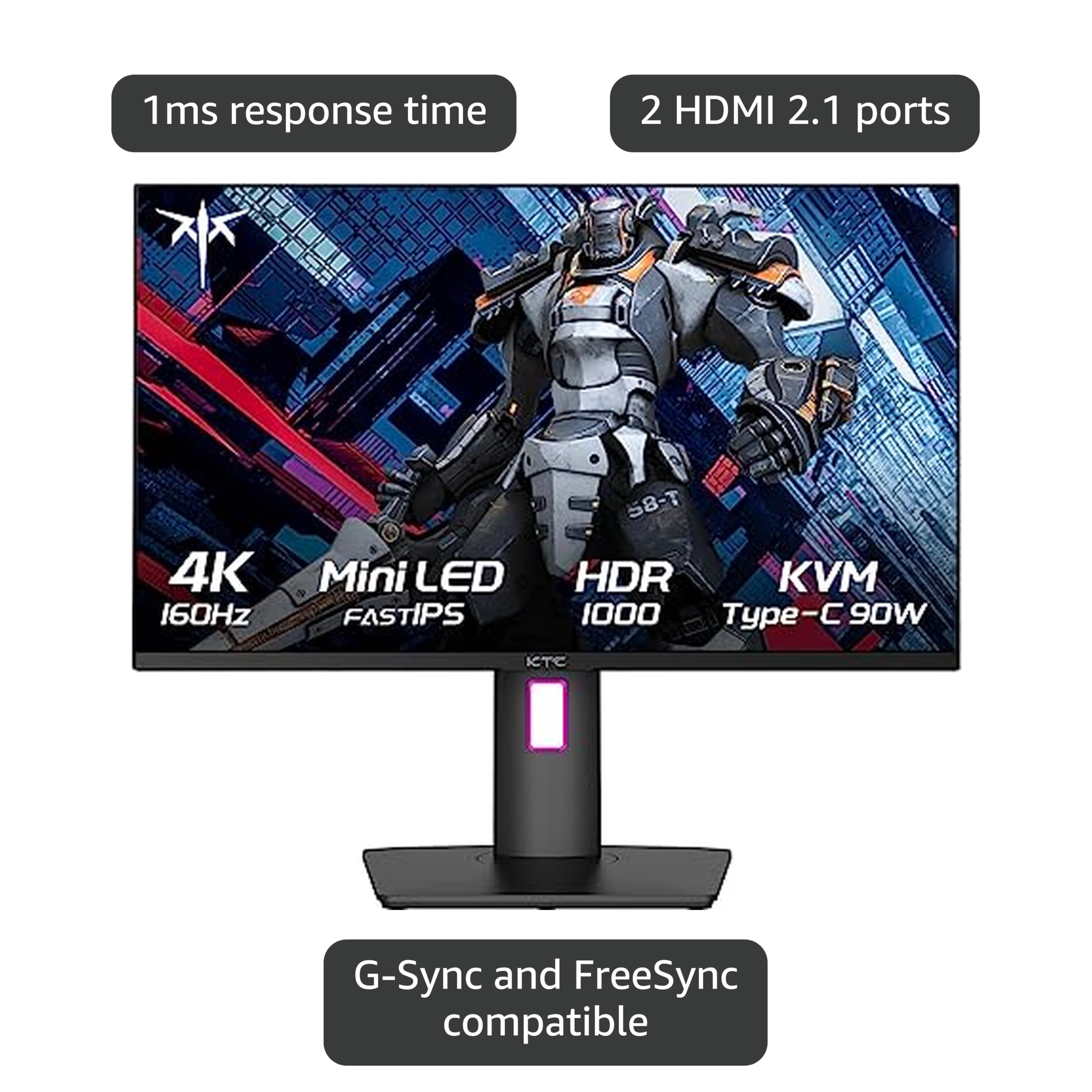 Amazon.com: KTC 27 Inch 4K Gaming Monitor, Mini LED Monitor, Fast