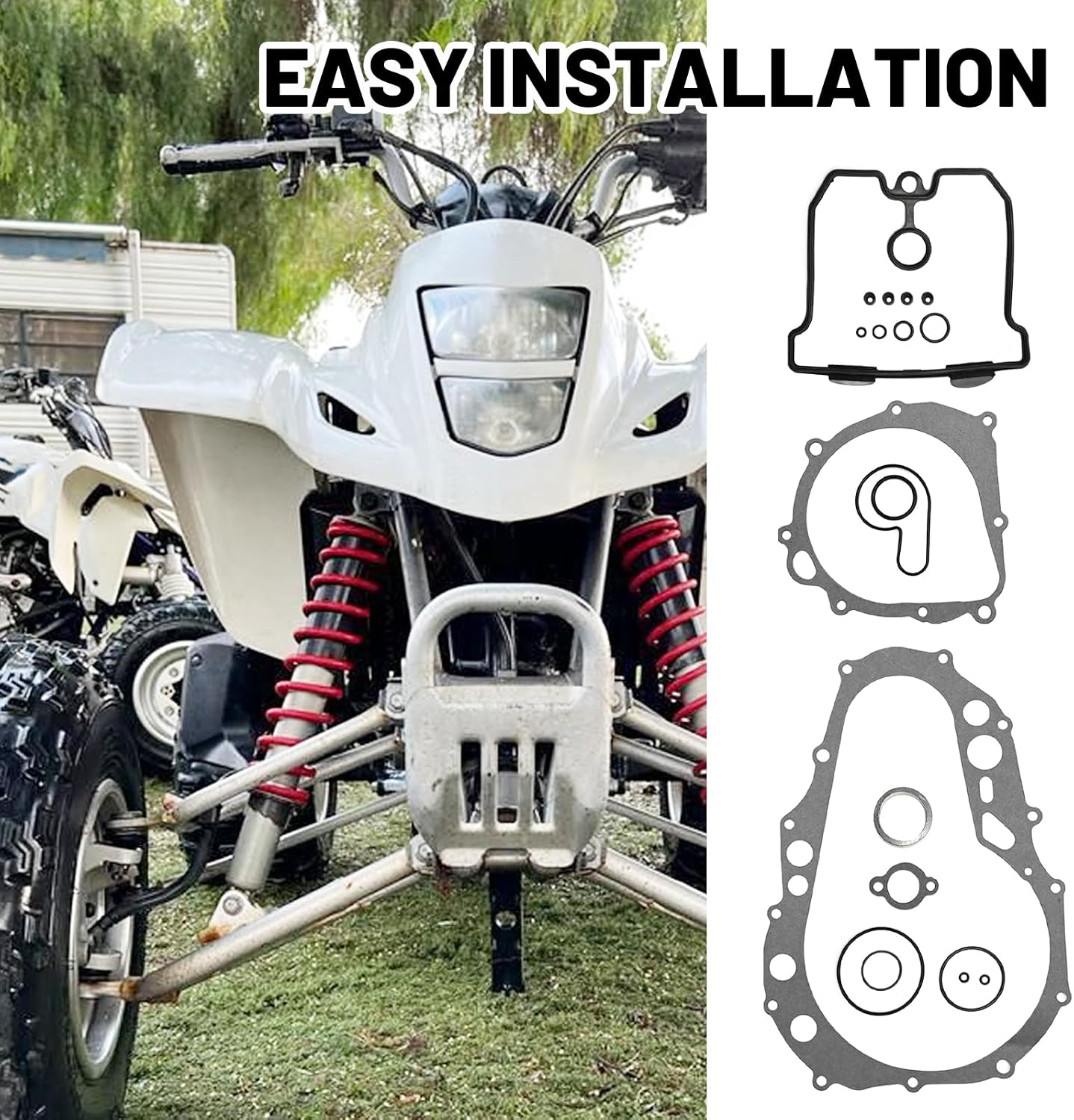 1321050042 Top Bottom End Engine Gasket Kit, Replacement for Suzuki LTZ400 Z400 2003-2008, Replacement for Kawasaki KFX 400 2003-2006, Replaces 0934-1676