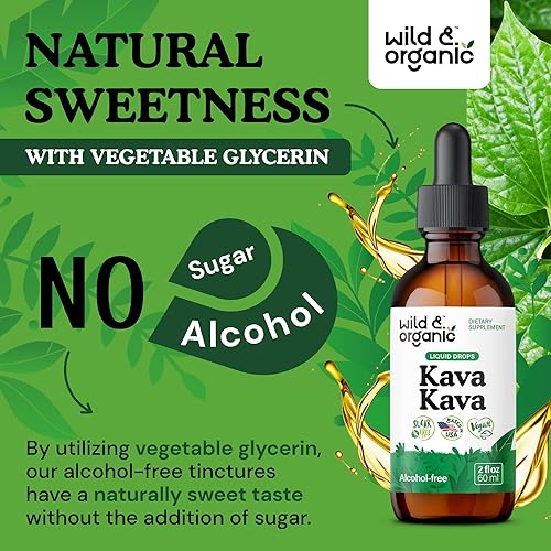 Miniatura 6 de Wild & Organic Kava Kava Tincture 400 mg - Suplemento de apoyo al estado de ánimo - Gotas líquidas de extracto de raíz calmante - Suministro de 2