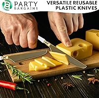 Vista 267 de Party Bargains Disposable Plastic Black Gold Cutlery Set, Infinity Modern Design Utensils, 40 Pack: 16 Forks, 8 Knives, 16 Spoons