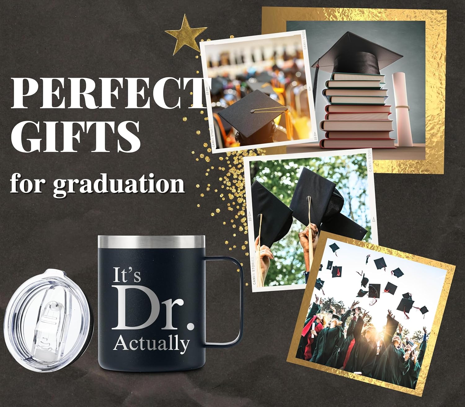 Onebttl Graduation Gifts For Men and Women, College Gifts for Degree, Master Degree and Doctor, Stainless Steel Insulated Coffee Mug - It's Dr Actually - Image 7