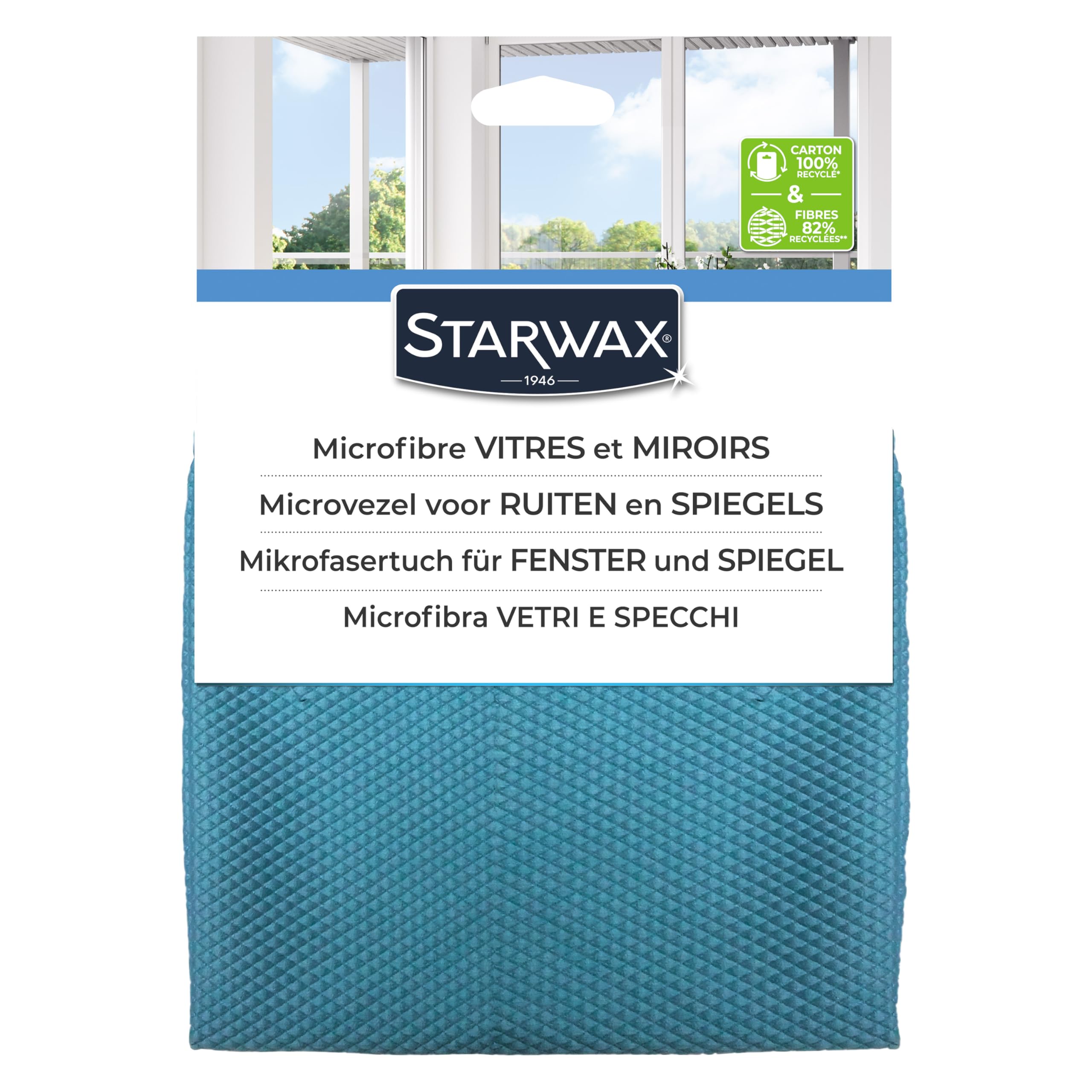 STARWAX - Microfibre pour vitres et miroirs - X4 - technologie