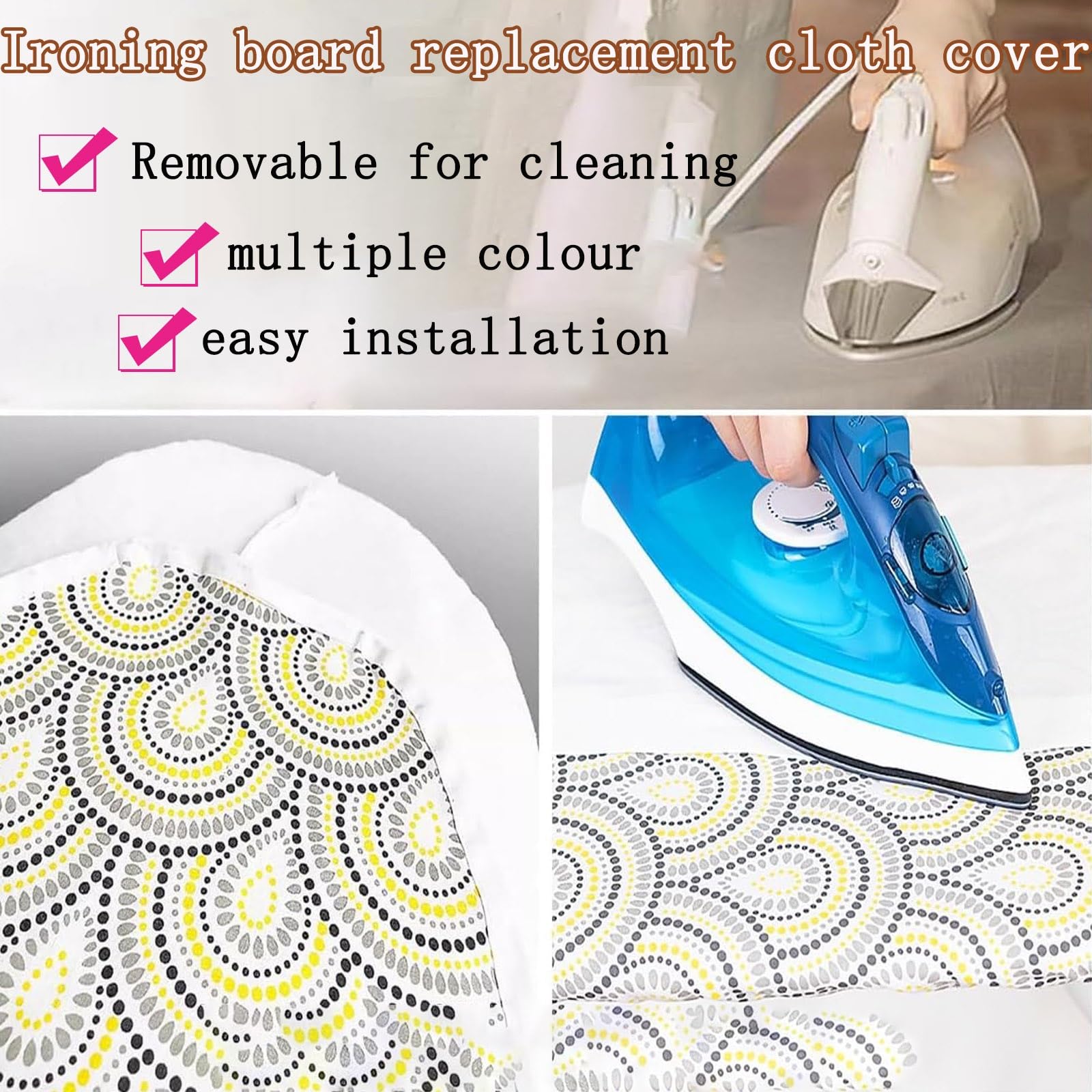 Rivestimento Per Asse Da Stiro TRIXES | Imbottitura In Feltro E Spugna | 107x34 Cm - Foto 6