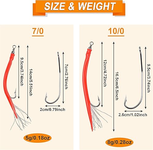 Miniatura 3 de AGOOL Classic - Señuelos de tubo de bajo a rayas  Paquete de 510 señuelos giratorios para pesca de agua salada