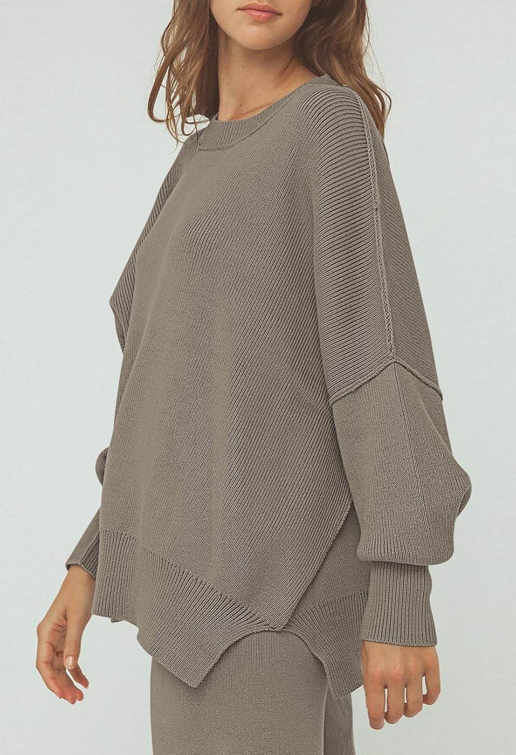 Pink Queen Women's 2 Piece Outfits Sweater Sets Knit Pullover Tops And Wide Leg Pants Loose Tracksuit Lounge Set - Image 5