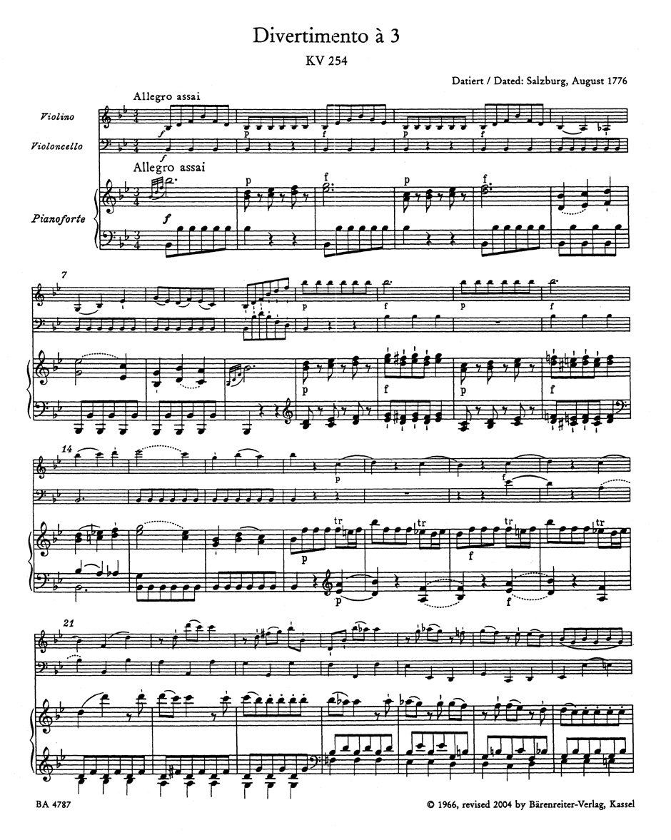 Klaviertrios. Spielpartitur, Stimmen im Umschlag, Urtextausgabe (Violine, Violoncello, Klavier)