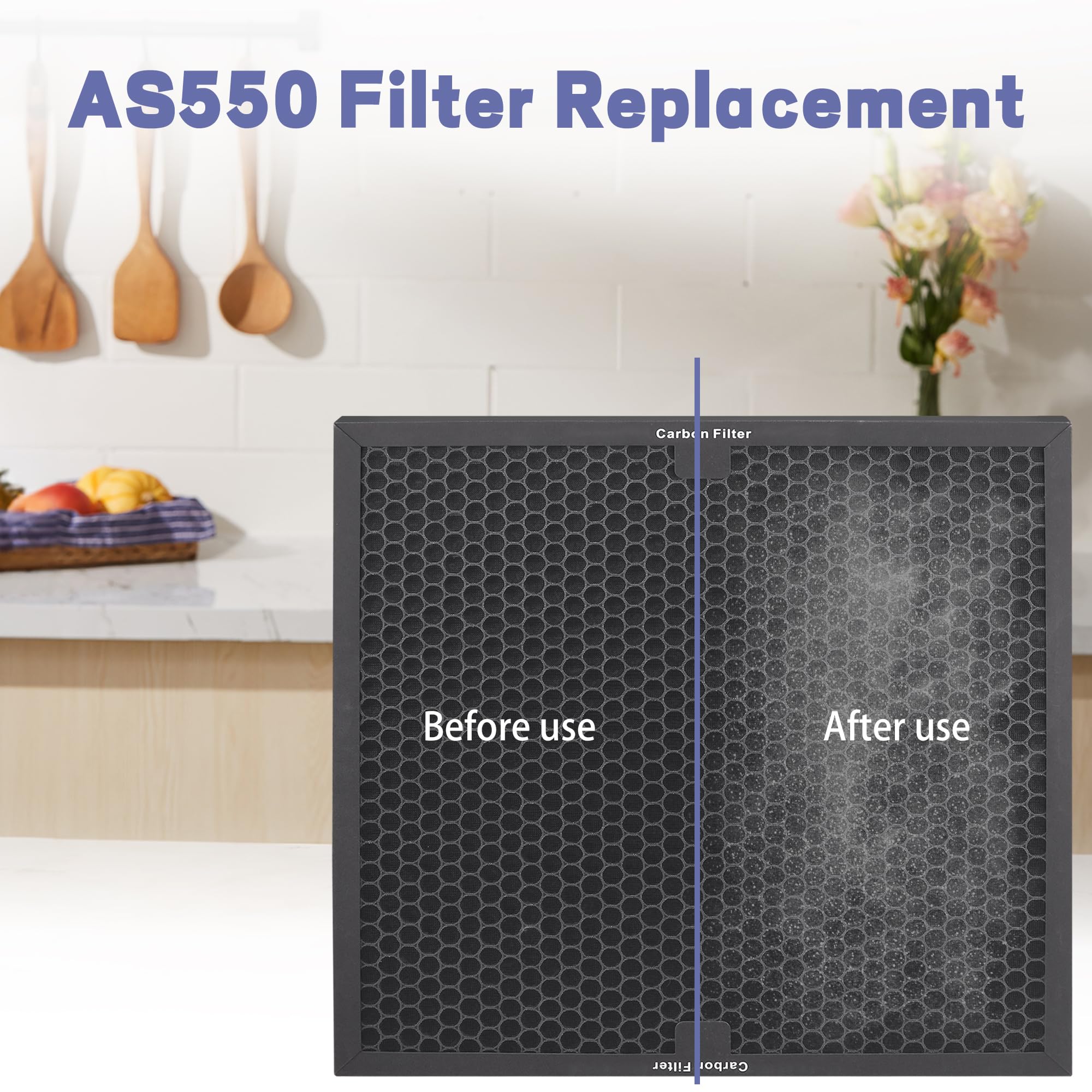 Filtros de carbón activo Popurure Air Scrubber compatibles con purificadores de aire BlueDri, VEVOR y Dri-Eaz, para Drieaz HEPA500 de 40,6 x 40,6 x 2,5 cm (paquete de 3)