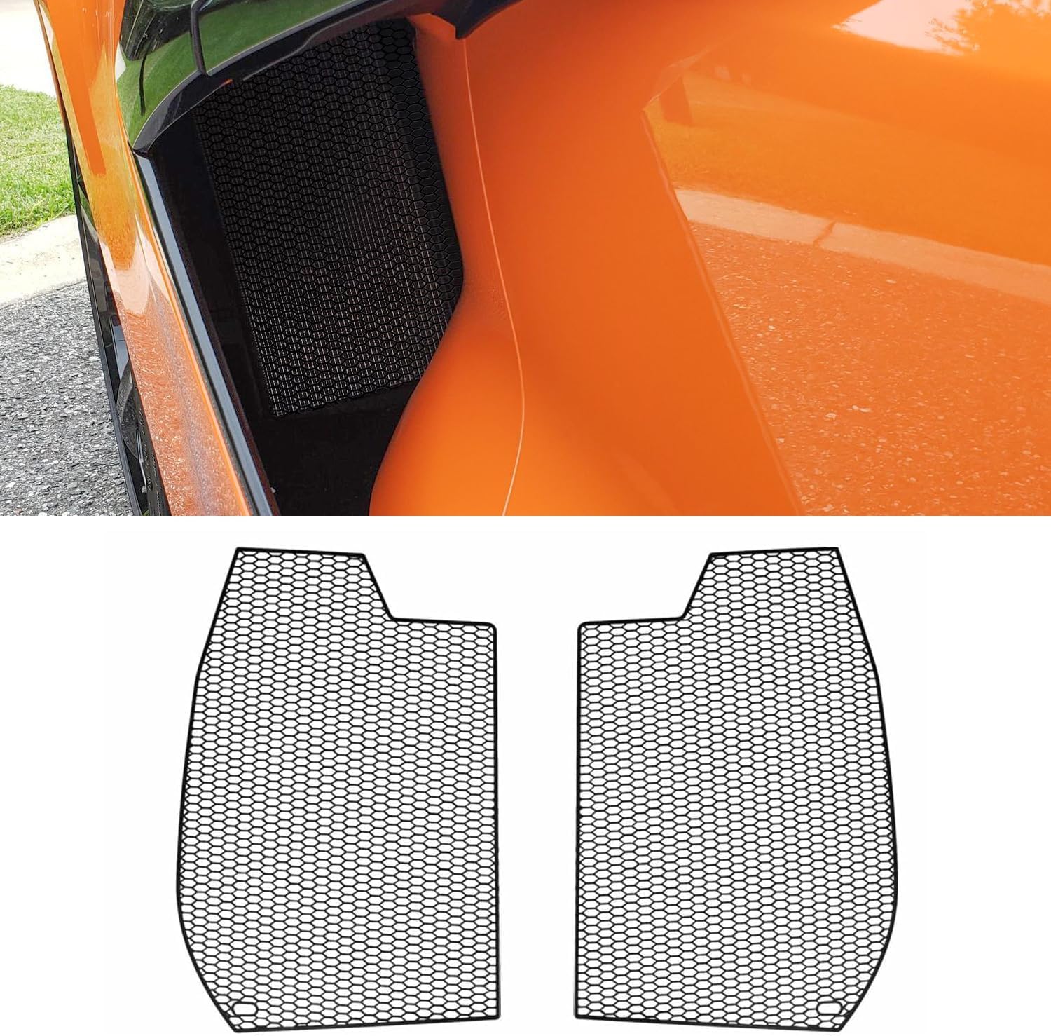 BILLFARO 2Pcs Side Intake Grille Insert Radiator Guards,Driver and Right Passenger Aluminium Side Front Bumper Grille Vent Cover for Corvette C8 Z06 and E-Ray 2023-2024