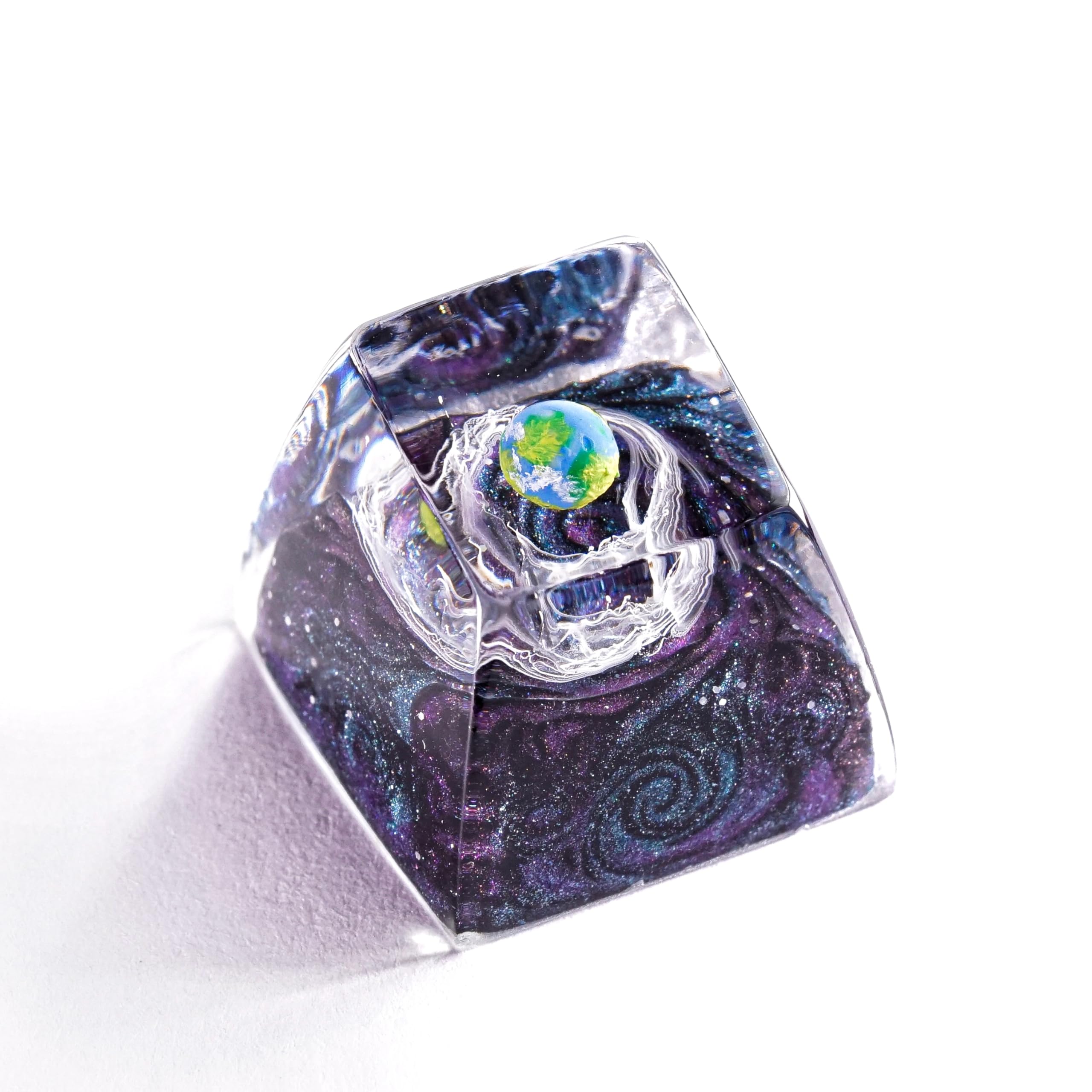 DATKEY Earth Planets Resin Artisan Keycap, Galaxy Spacebar Keycaps, Interstellar Custom Earth Keycaps Handmade Gift for Man Boyfriend On Christmas Valentine Anniversary