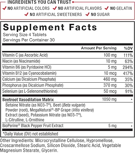 Miniatura 6 de FORCE FACTOR Total Beets Suplemento de apoyo para la presión arterial, paquete de 3, con nitratos y extracto de semilla de uva para aumentar el