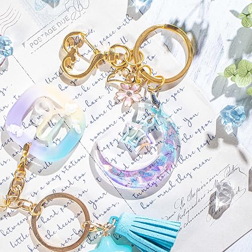 Miniatura 4 de Moldes de resina del zodiaco Dijes de silicona con forma de luna y estrella, 2 tamaños para llavero, collar, colgante, aretes, pulsera, cabujón,