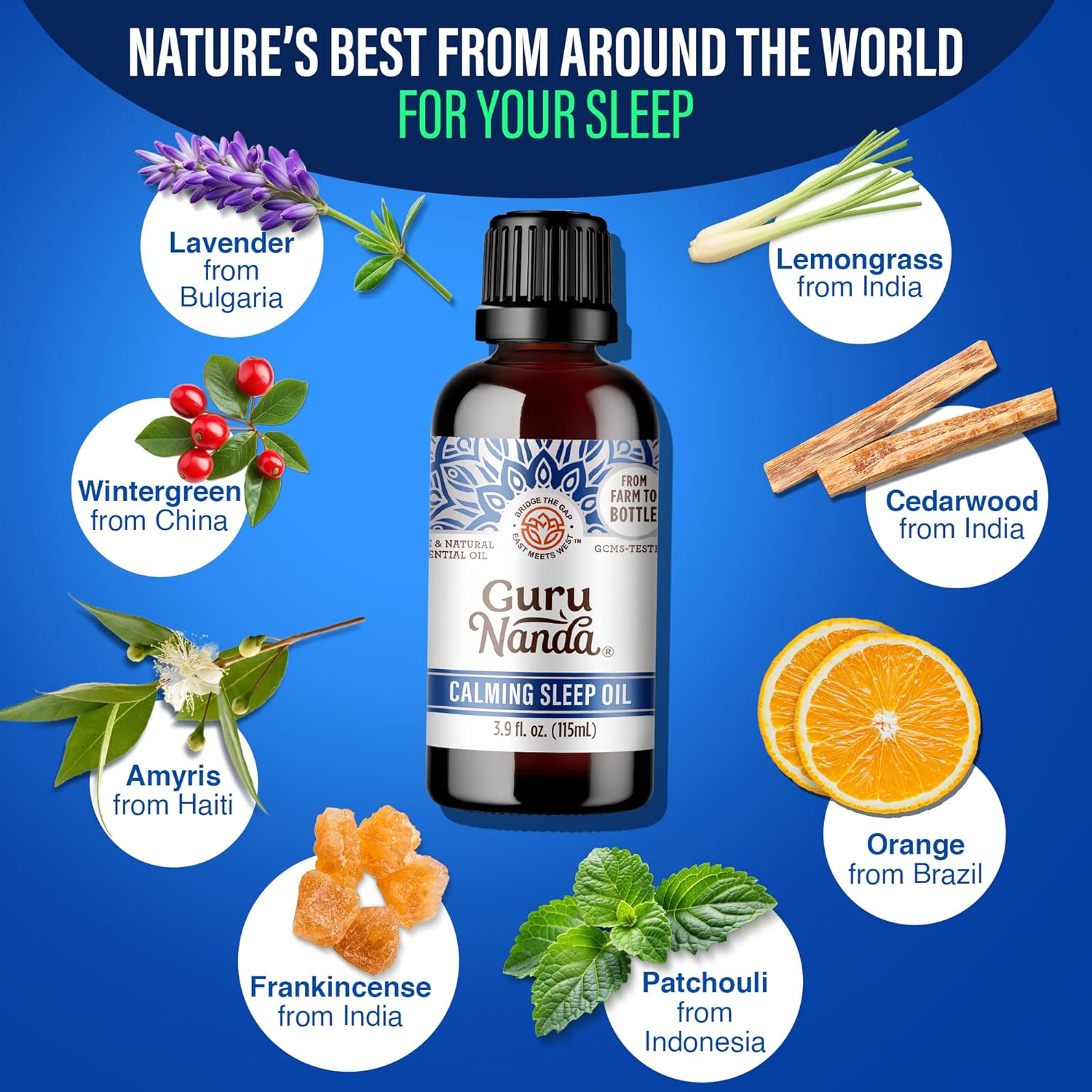 GuruNanda Calming Sleep Essential Oil, Blend of 100% Natural, Pure & Undiluted Essential Oils, Promote Relaxation, Calmness & Restful Sleep, 3.9 fl oz - Image 3