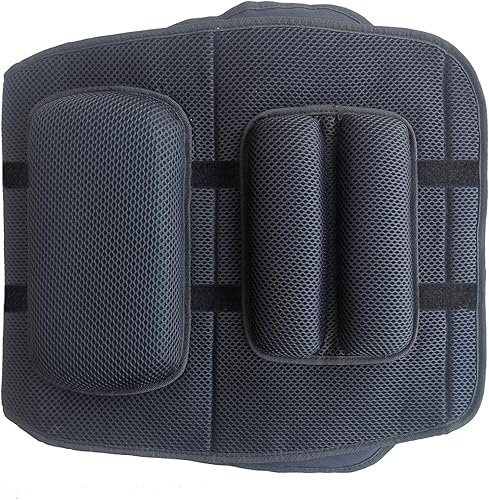 Miniatura 4 de FOMI Cojín de asiento de gel y soporte de espalda ajustable  Almohada lumbar de colocación flexible para torácico superior inferior, coxis, alivio