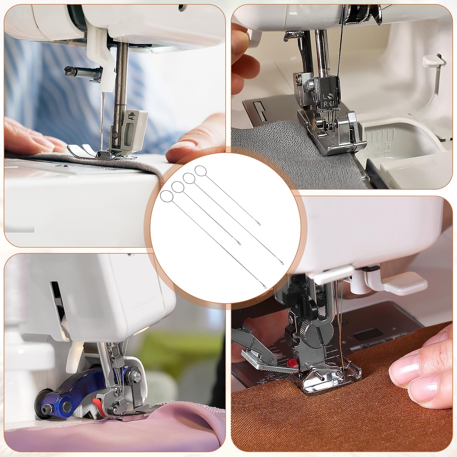 Loop Turner Sewing Tool, 4 Pieces Loop Turner Tool for Silicone Beads, Sewing Loop Turner Hook, Needle Hook, Crochet Sewing Supplies, Drawstring Threader Tool for Fabric Tube Strips DIY (10.4" & 7") - Image 5