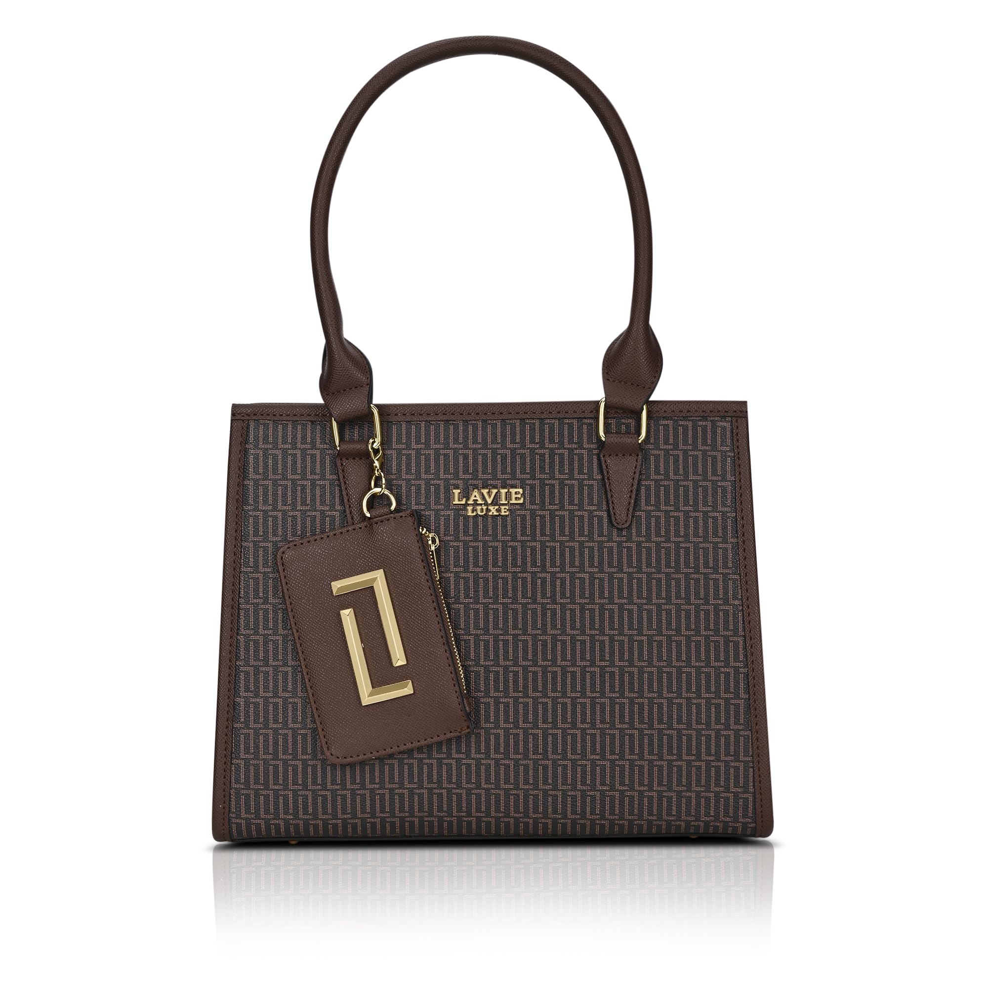lavie luxe Women's Monogram Quad26 Medium Tote Handbag | Tote Bag For Work | Ladies purse | Stylish Shoulder Bag | Gift For Women-picture-12