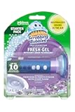 Scrubbing Bubbles Fresh Gel Toilet Bowl Cleaning Stamps, Helps Keep Toilet Clean and Helps Prevent Limescale & Rings, Lavender Scent, 1 Dispenser with 6 Fresh Gel Stamps