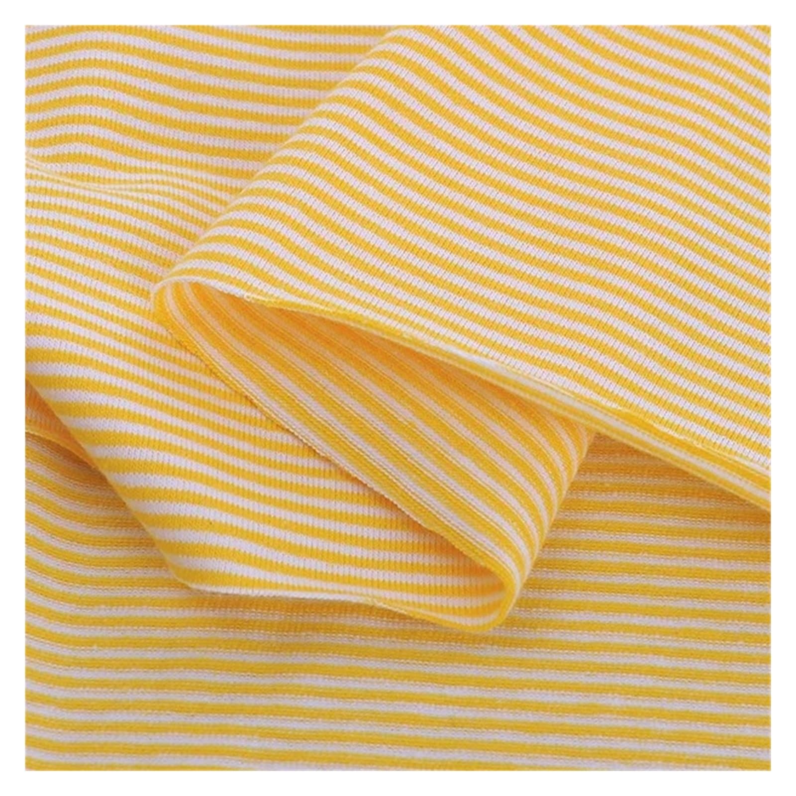 Tela a Rayas por Metros Algodón Tejido de punto a rayas | Elástico de algodón puro de 1mm for coser ropa, telas hechas a mano DIY(Bdby093,50cm 170cm)