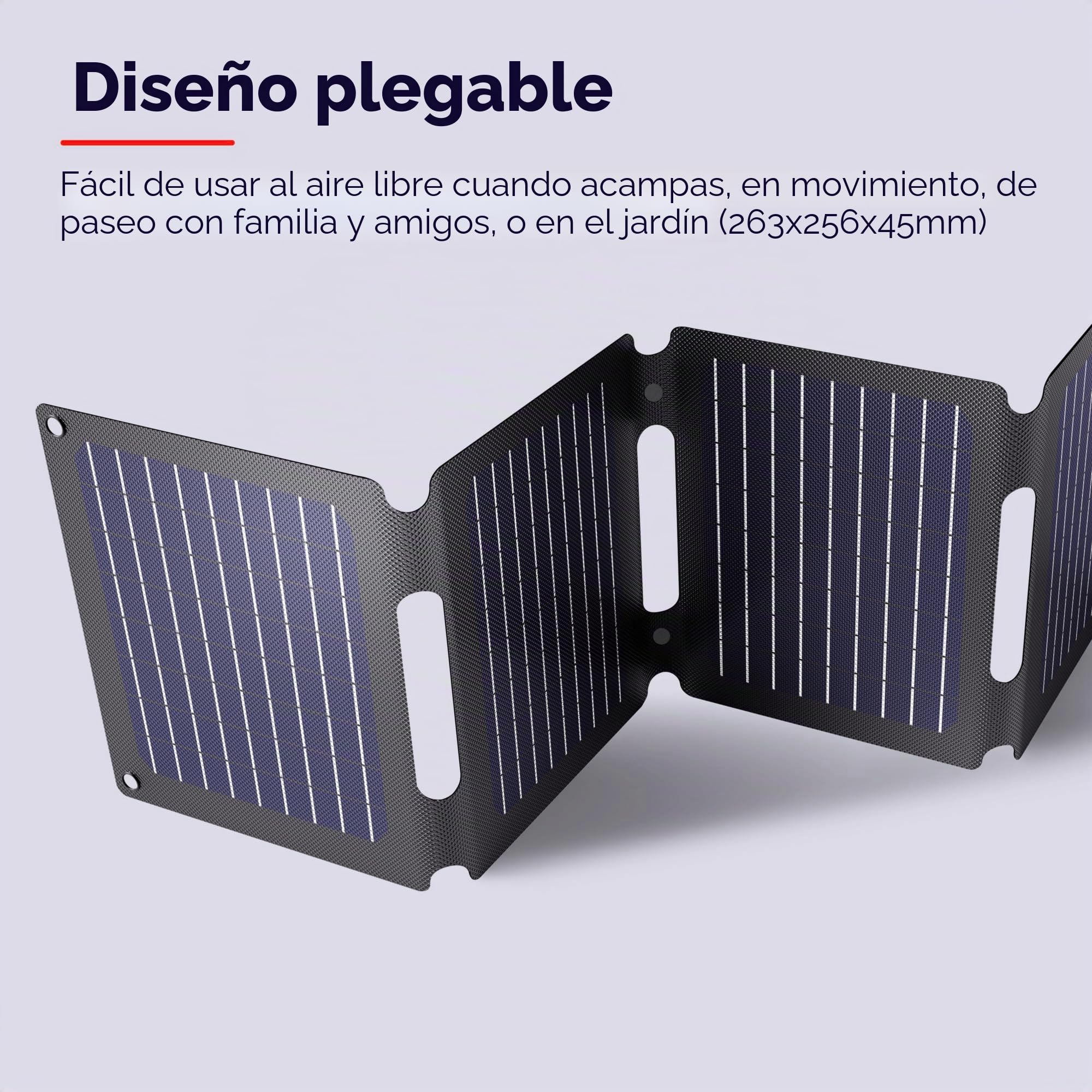 Trust Zuny 40W Panel Solar Portátil USB-C USB-A, Placa Solar Camping | Cargador Portátil 15W, Puerto de Salida DC, Batería Cargador para Movil iPhone iPad Samsung Tablet Power Bank Viajar
