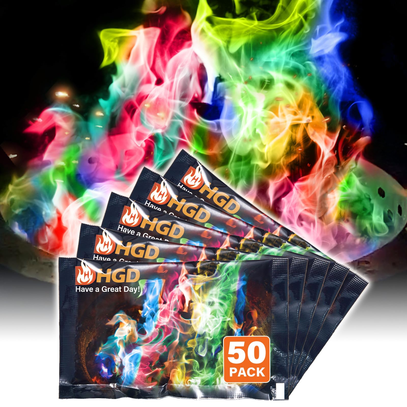 HGD 27 Pack Fire Color Changing Packets Fire Pit, Fire Color Packets,Magical Color Fire Packets, Bonfire Color Changing Packets, Campfire Color Flame Packets for Kids & Adults