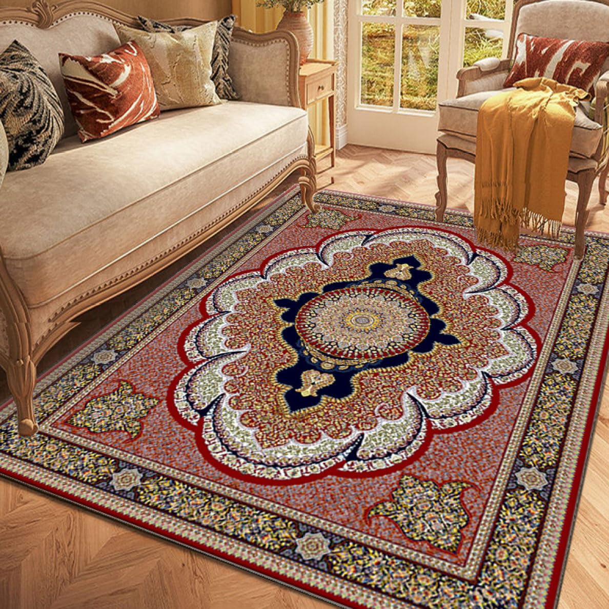 Amazon｜カーペット ラグ アンティーク ペルシャ風 絨毯 カラー