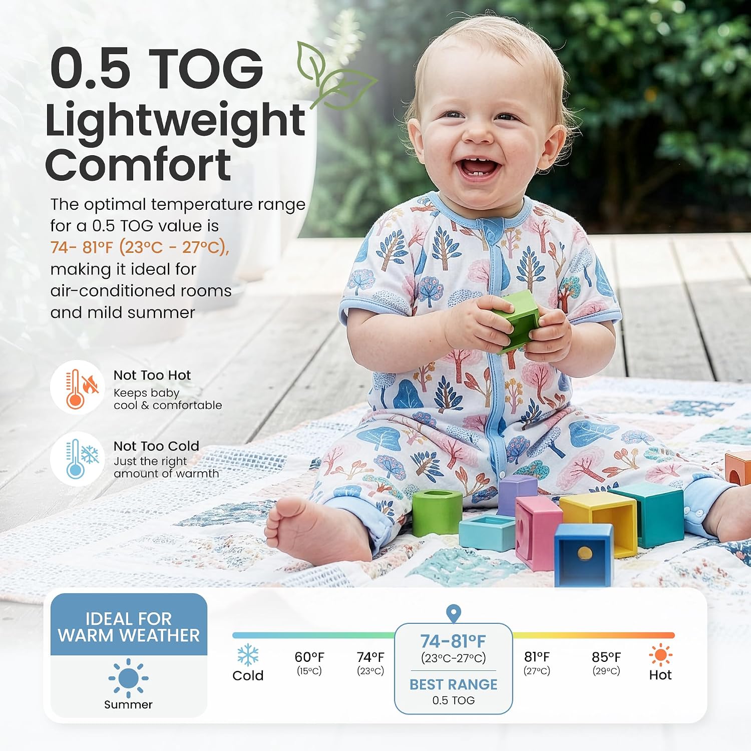 i-baby Outlast® Toddler Sleep Sack with Legs, 0.5 TOG Lightweight Muslin Baby Wearable Blanket, Walker Sleeping Sack with Outlast Temperature Regulation, Sleeping Bag with 2-Way Zipper 1-2T