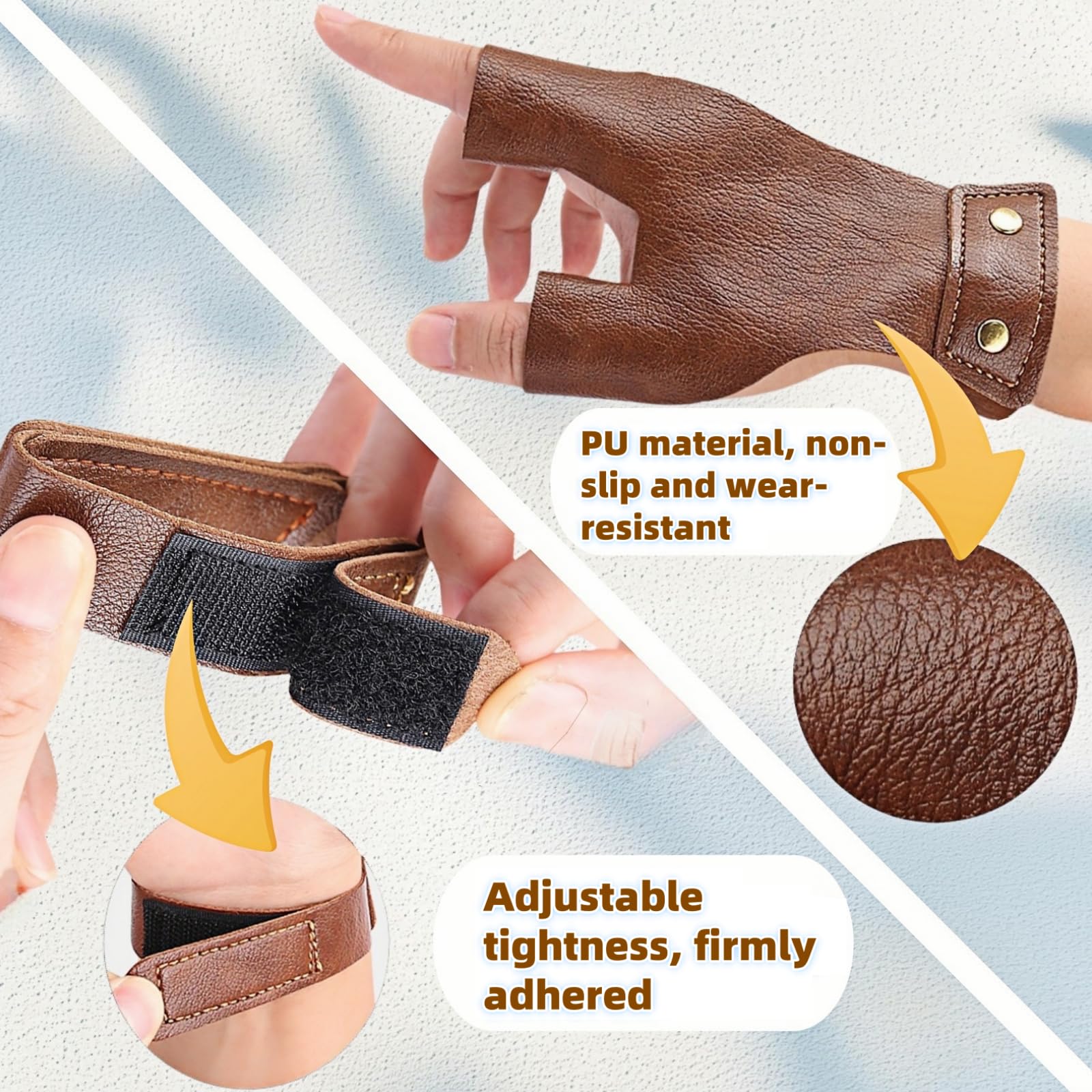 Guanti 2 Finger Guard Faux Leather, Glove 2 Finger Guard Faux Leather Equipaggiamento Protettivo, Pelle PU per Tiro con L'Arco Tradizionale Equipaggiamento Protettivo per Arcieri Sinistro Arcieri