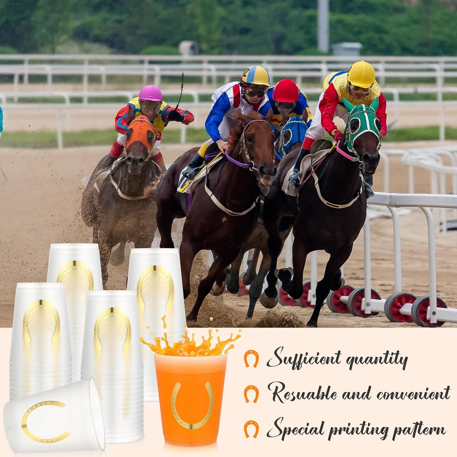 Tioncy 50 pack 16oz Derby Last Disco Reusable Cups 70s 80s 90s Bachelorette Derby Horse Raceing Party Decorations Reusable Cups for disco party wedding