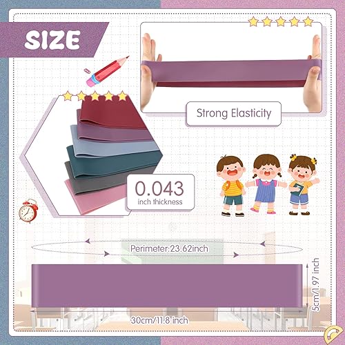 Miniatura 15 de Berlune 24 bandas para sillas de aula, bandas para sillas y escritorios, para TDAH, autismo, herramientas de rebote flexible para aula