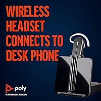 Vista 2 de Plantronics - Auriculares DECT inalámbricos CS540 (Poly) - Oreja única (Mono) Convertible (3 estilos de uso) - Se conecta al teléfono de escritorio