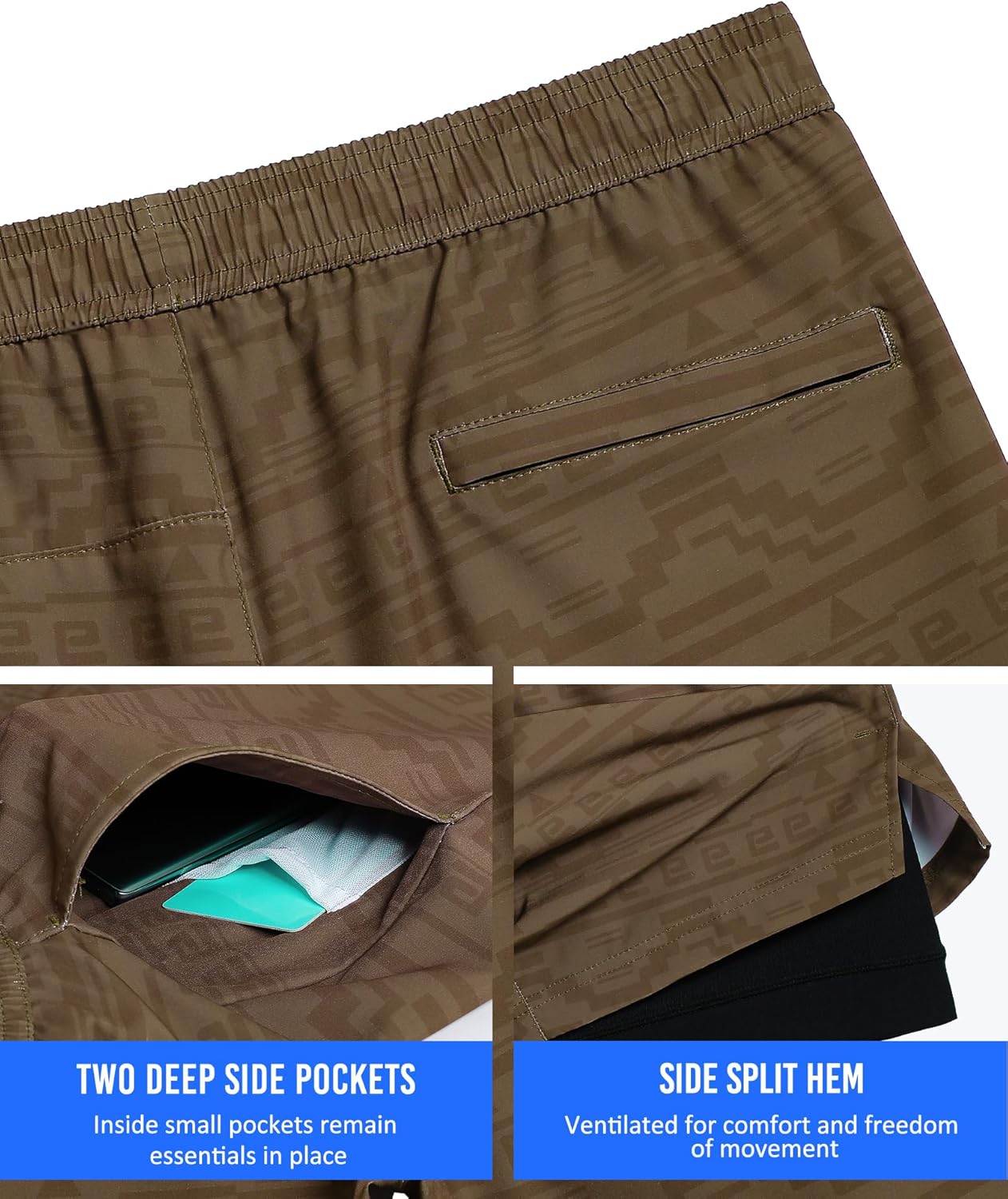 maamgic Mens 5" Gym Running Shorts for Men 2 in 1 Quick Dry Workout Athletic Shorts - Image 5