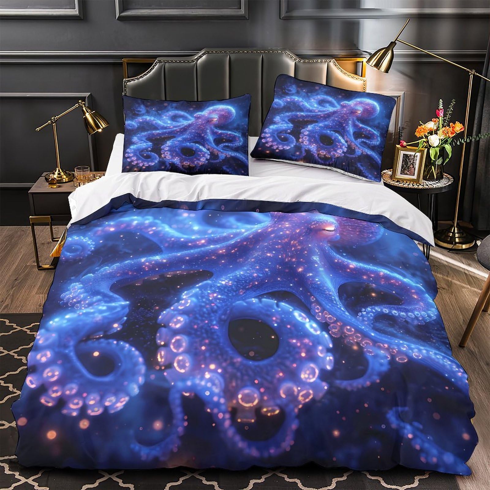 Housse de couette microfibre pieuvre 3D imprimé premium